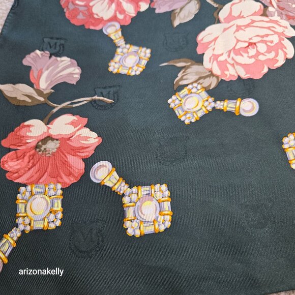 Mikimoto Silk Scarf in Perfect Condition Rare - Picture 2 of 9